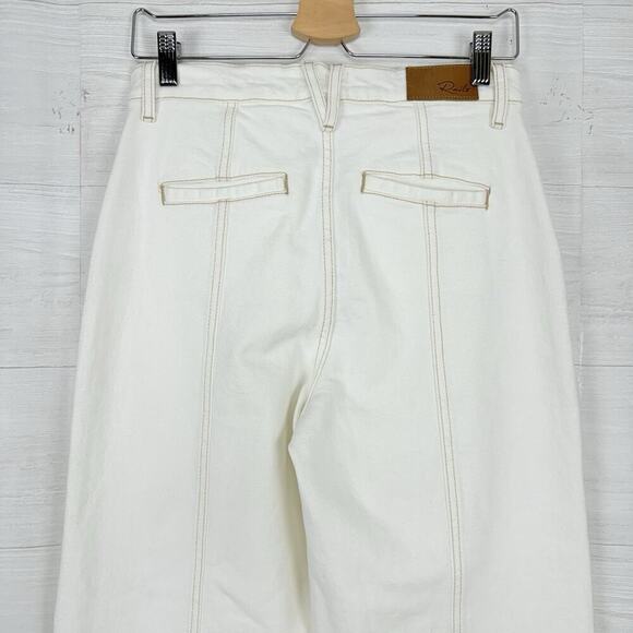 Rails Denim Size 29 The Getty Crop Utility Wide Leg Jeans Ecru High Rise Preppy - Picture 9 of 16